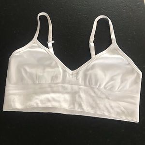 White LuLu Lemon sports bra
